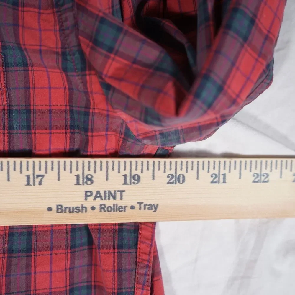 J.Crew Tartan Plaid Button Up Shirt Red Men's Medium